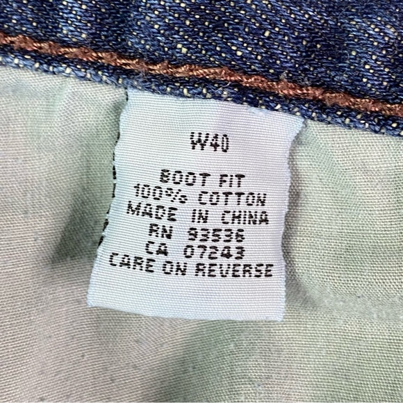 Marc Ecko Dark Blue Lion Embroidered Pocket Bootcut Jeans 40 - Picture 11 of 11